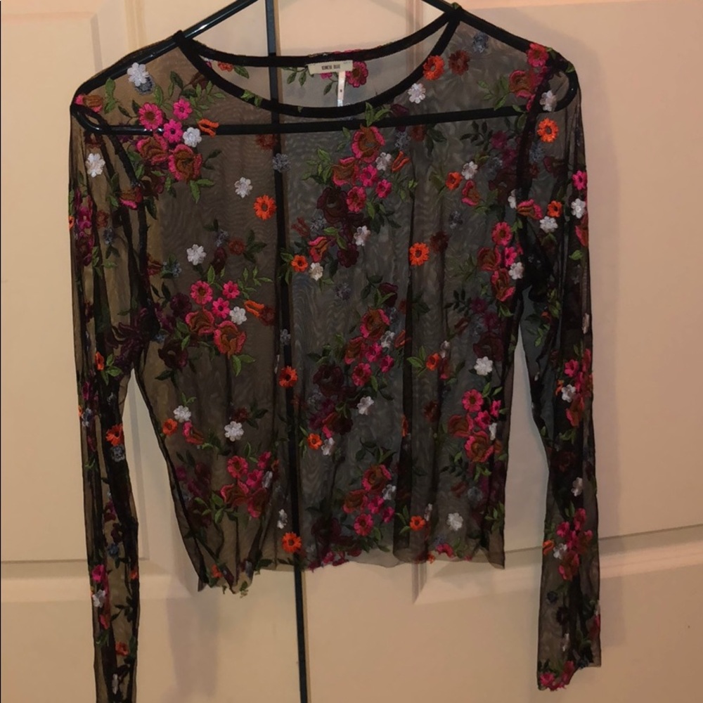 Floral Mesh Top